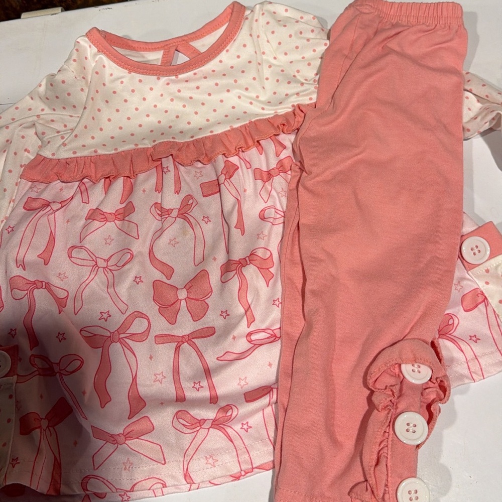 Toddler Pink Bow-Print Set